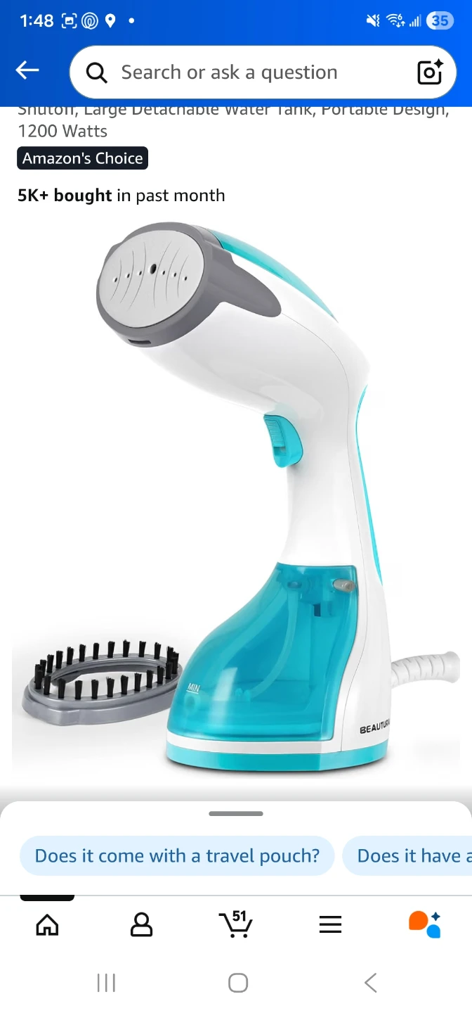 Beautural Handheld Garment Steamer
