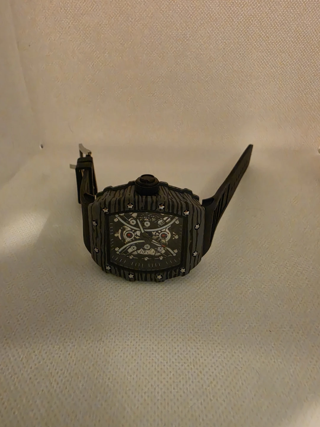 Black and Red RM Style Skeleton Watch - photo 3