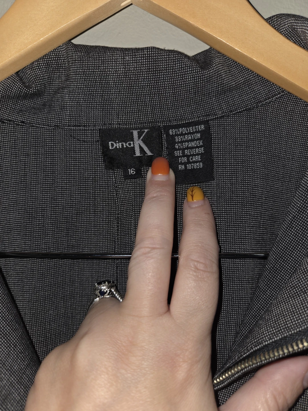 Dina K Gray Zip-Up Jacket Size 16 - photo 3