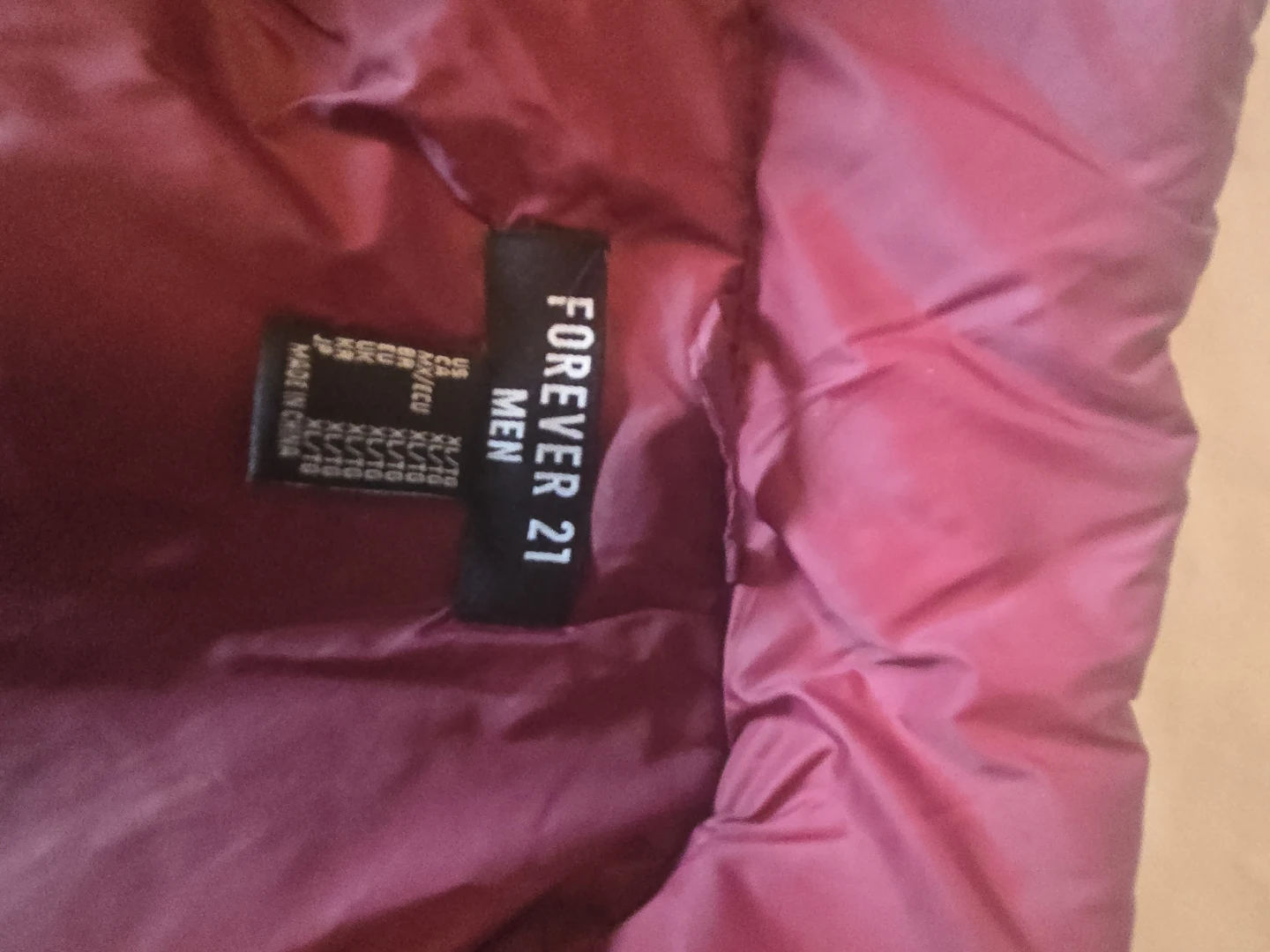 MEN'S Forever 21 Quilted Puffer Vest - Wine - photo 4
