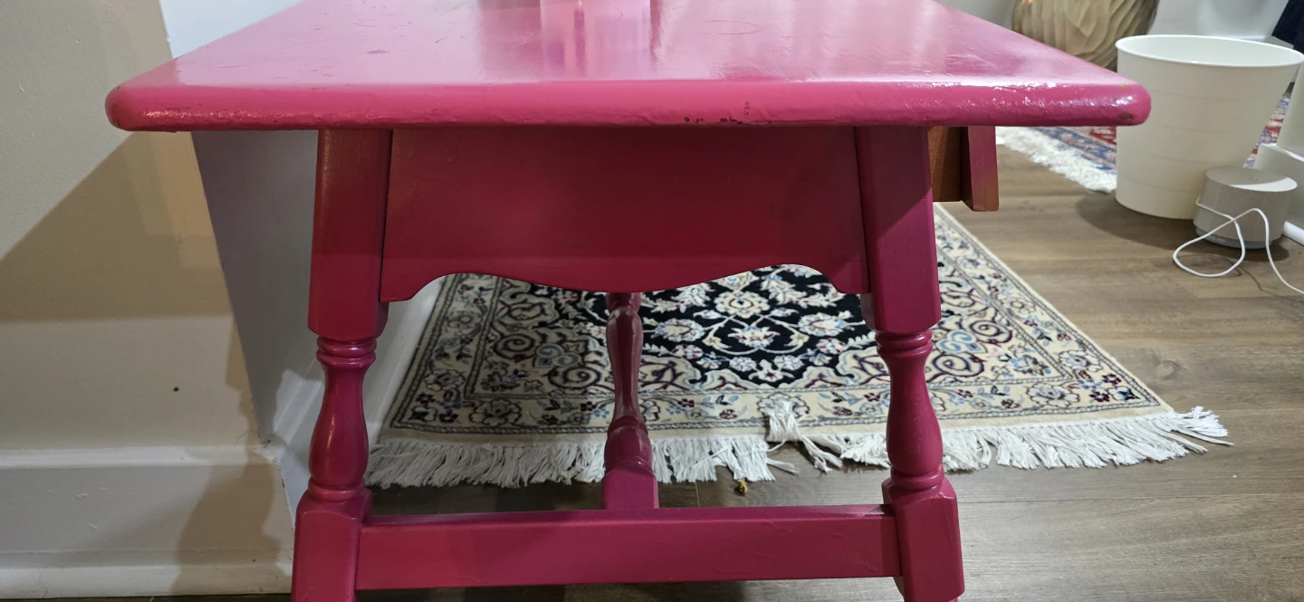 Bright Pink Coffee Table with Two Drawers - photo 4