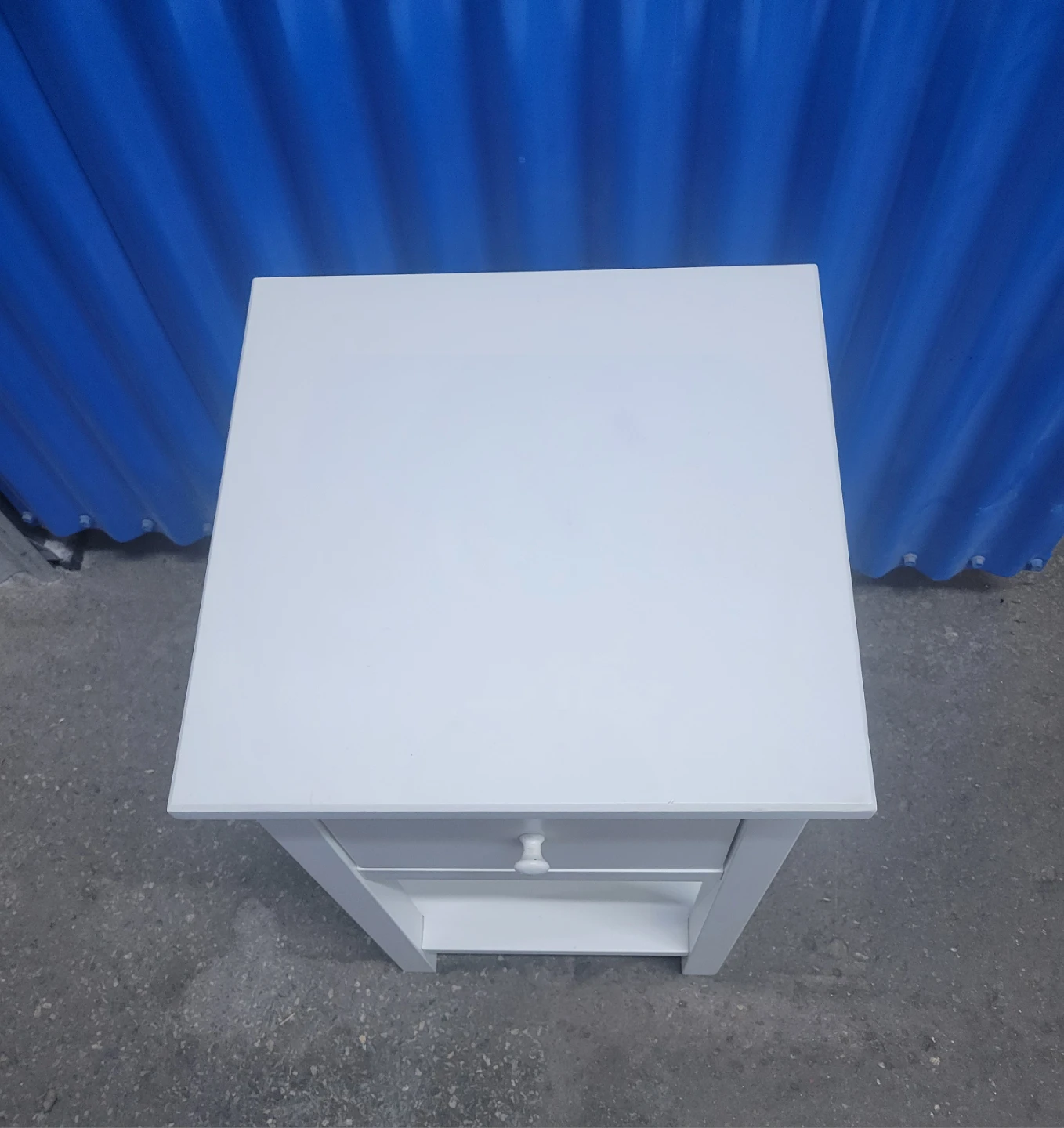 White Wood Nightstand with Drawer - photo 2