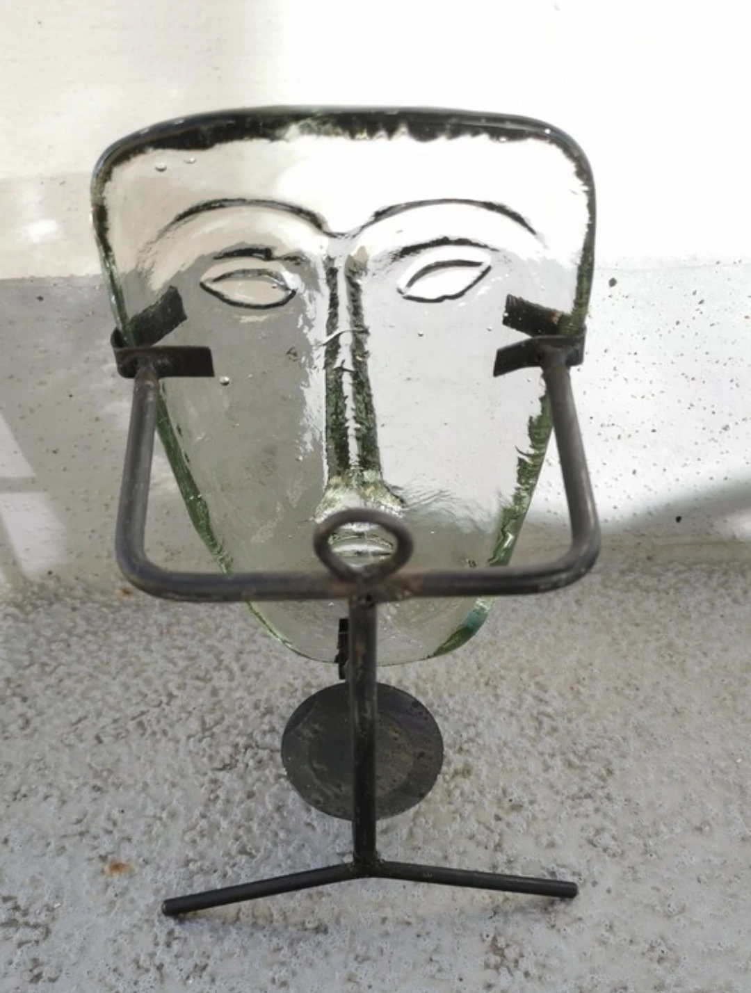Vintage Jaramillo Bros Sky Dreamer Glass Mask Candle Sconce - photo 3