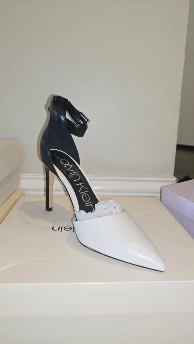 Calvin Klein Two-Tone Ankle Strap Heels