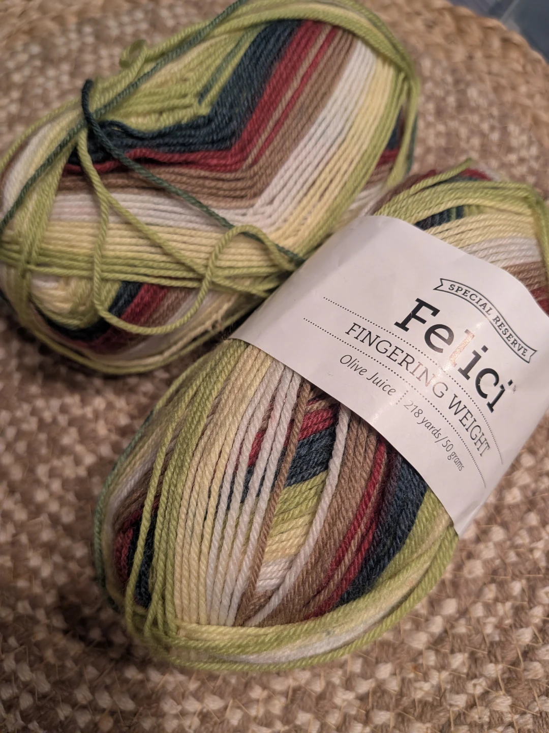 2 Skeins of Felici Special Reserve Yarn - Olive Juice