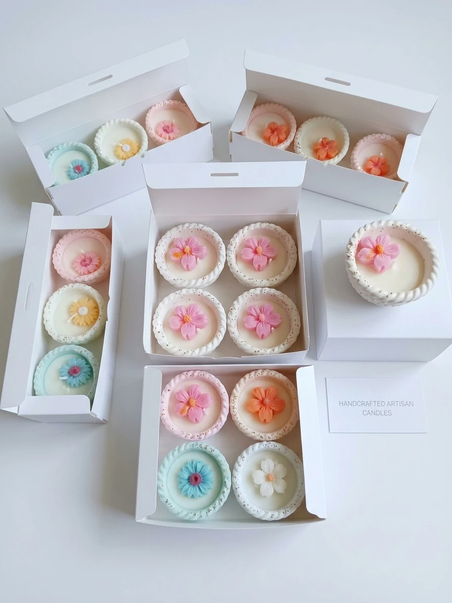 Floral scented candles