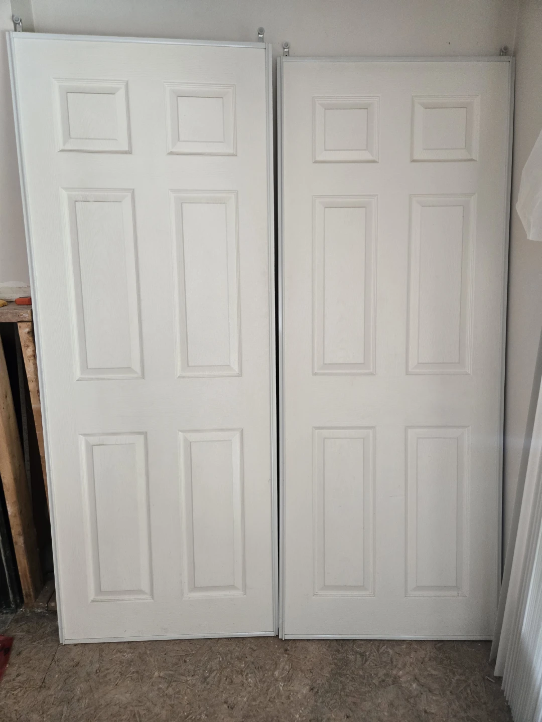 Six-Panel White Interior Closet Doors
