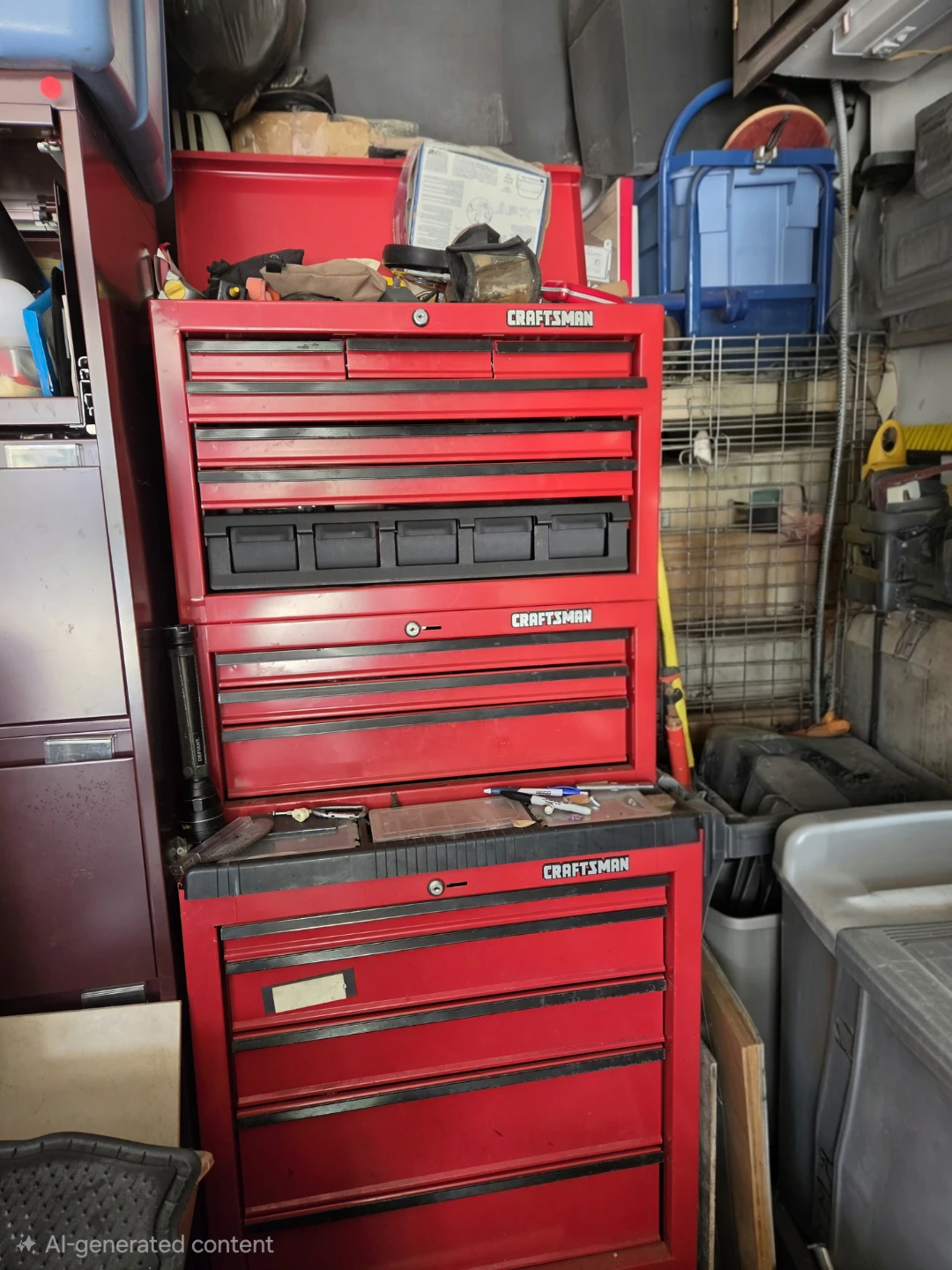 Sears Craftsman 3-tier rolling tool chest and cabinet stack