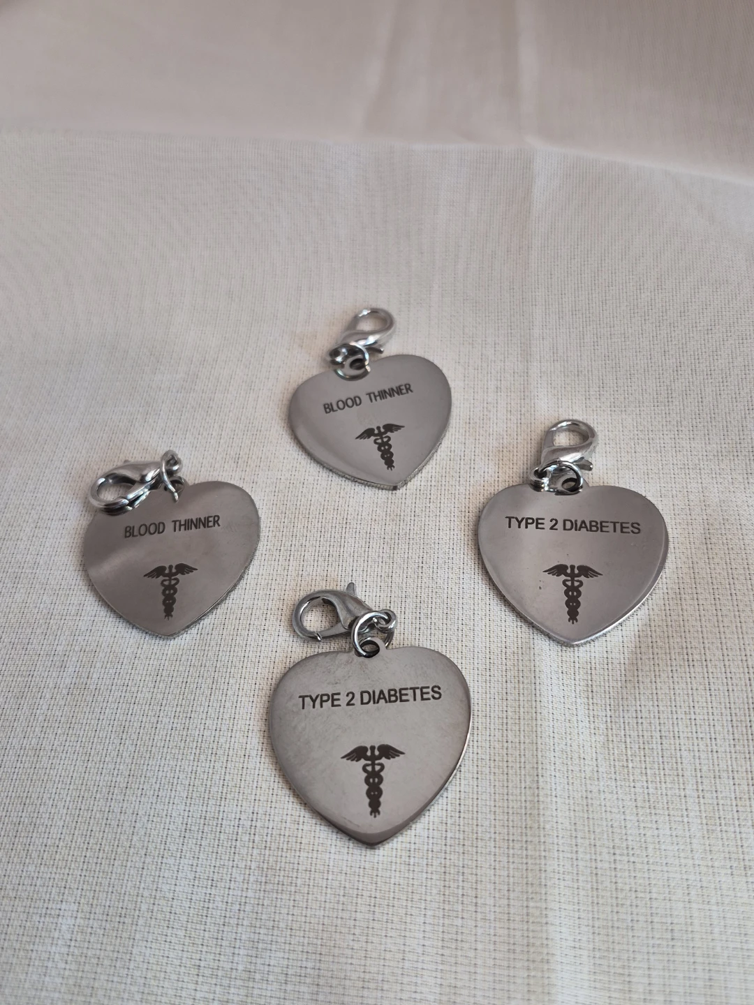 Medical Alert Purse Phone Zipper Clip Charms