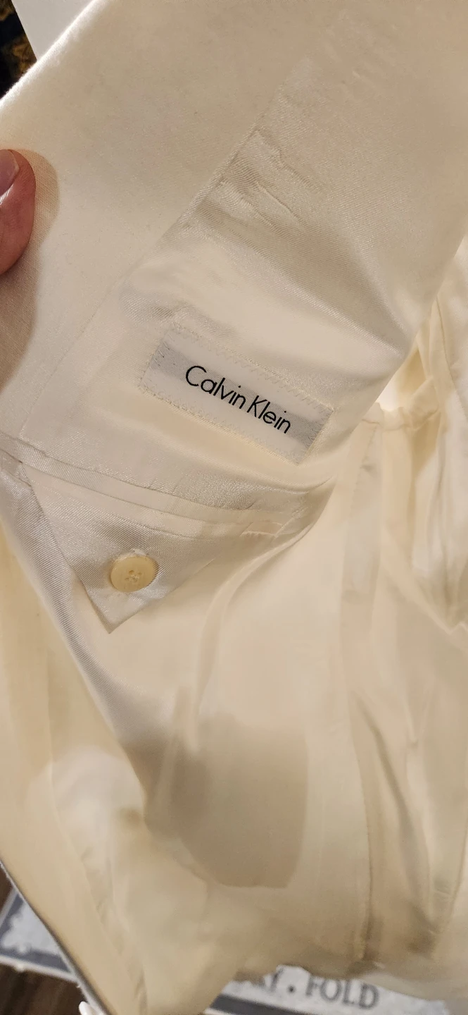 Calvin Klein Men's White Linen Blazer Size 43L - photo 3