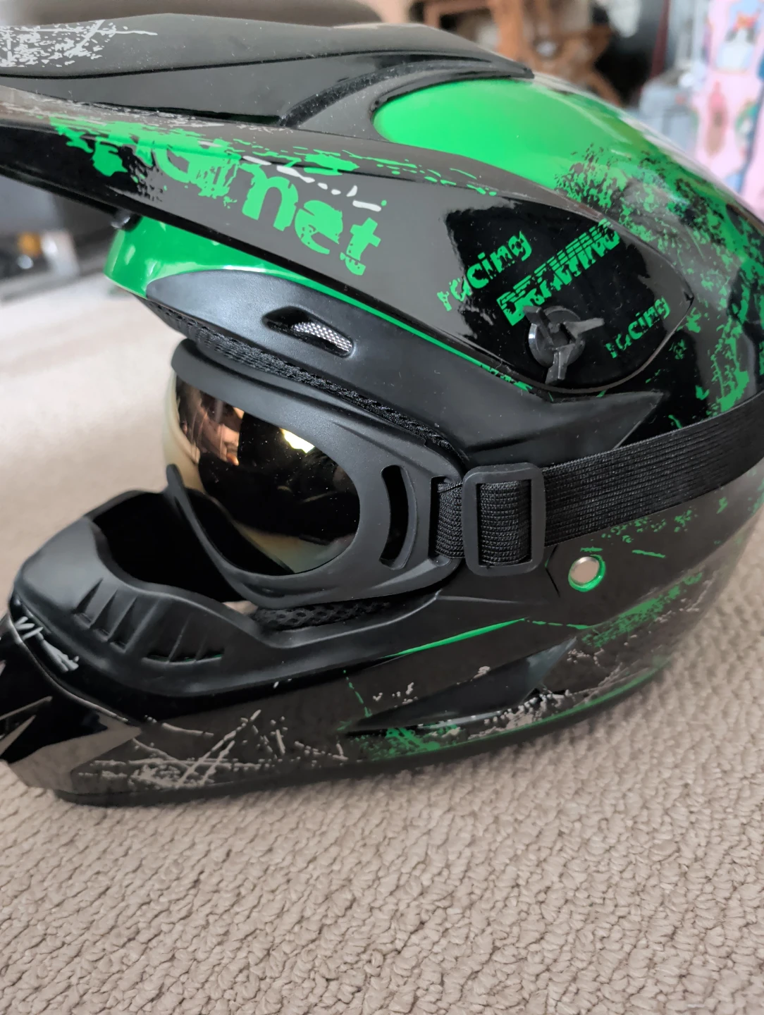 Motocross Helmet with Goggles **small