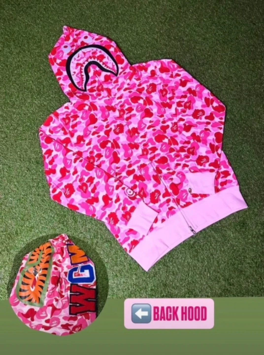 A Bathing Ape Pink Camo Shark Hoodie