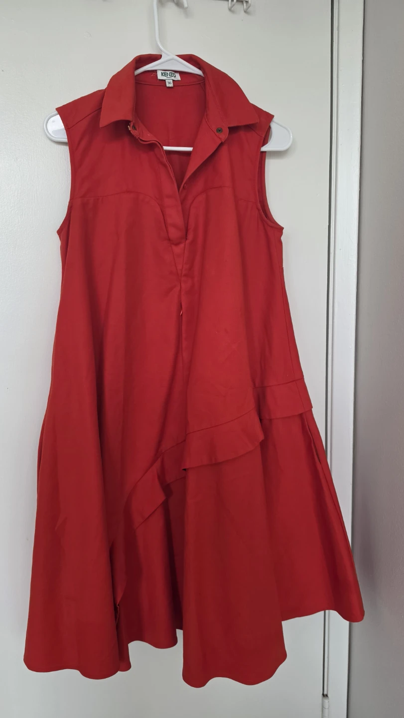 Kenzo Paris Orange Sleeveless Dress