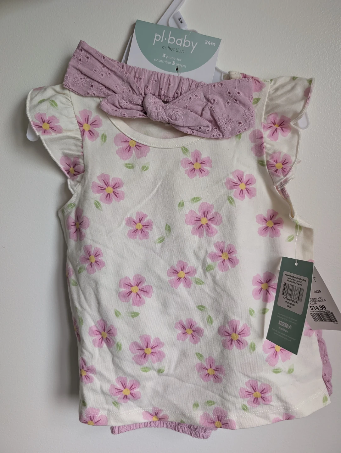 pl.baby 3-piece floral outfit