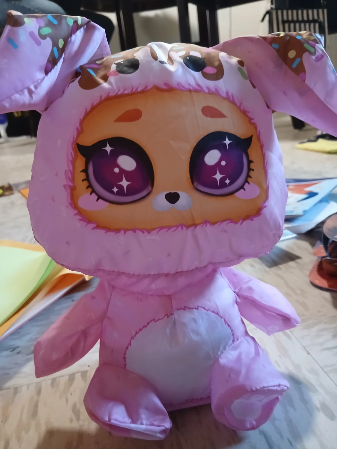 Kids pink bunny inflatable doll