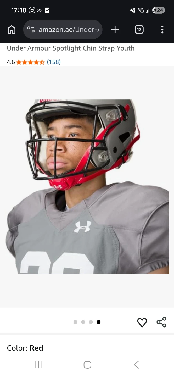 Under Armour Spotlight Youth Chin Strap - Red - photo 2