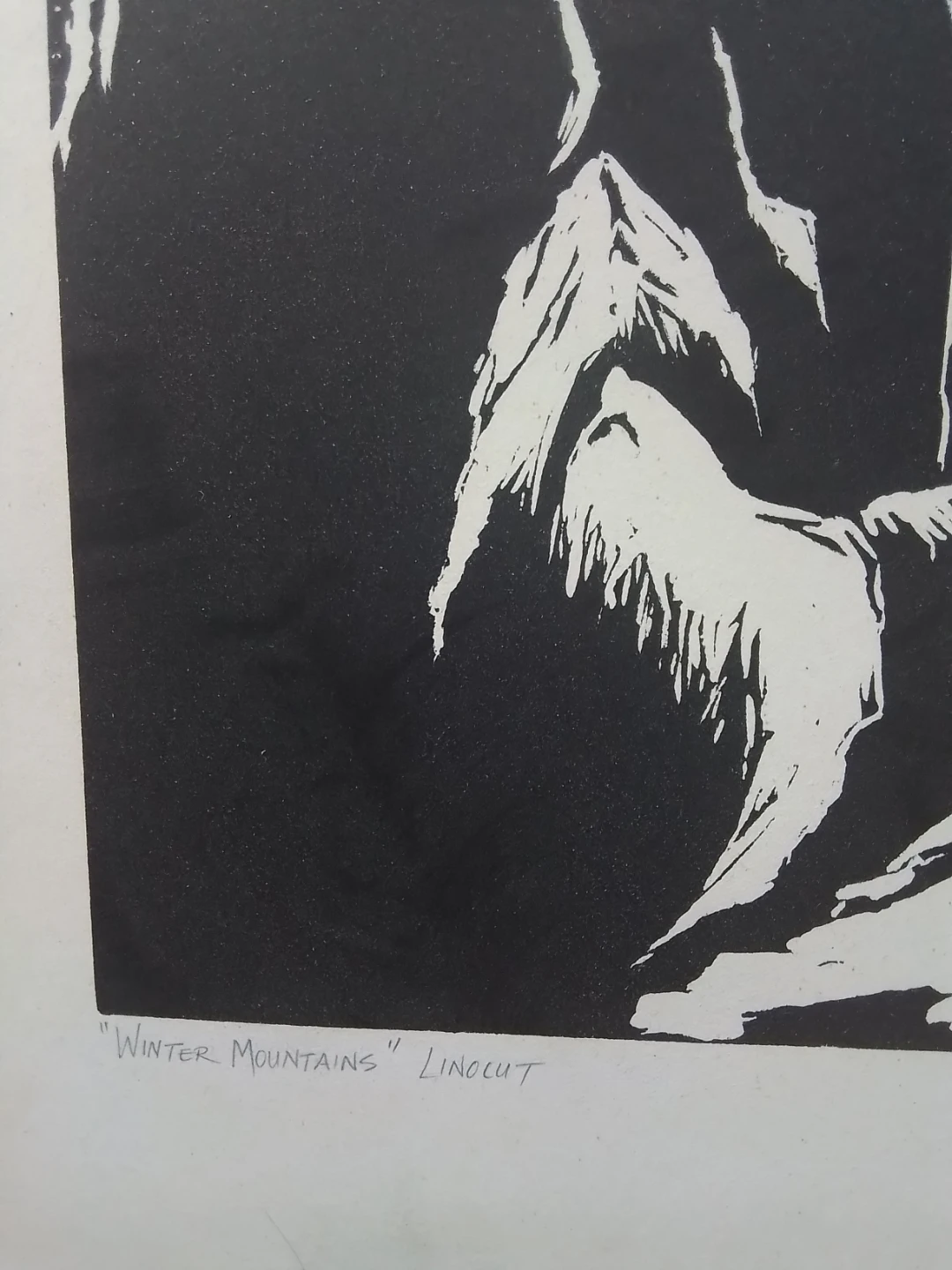 Winter Mountains Linocut Art by May Leung - photo 3