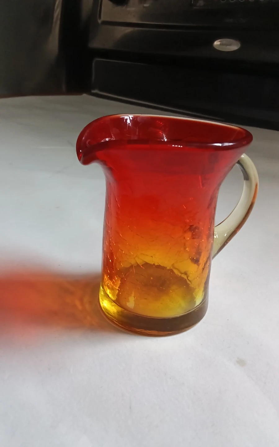 Vintage Kanawha Amberina Crackle Glass Mini Pitcher - photo 2