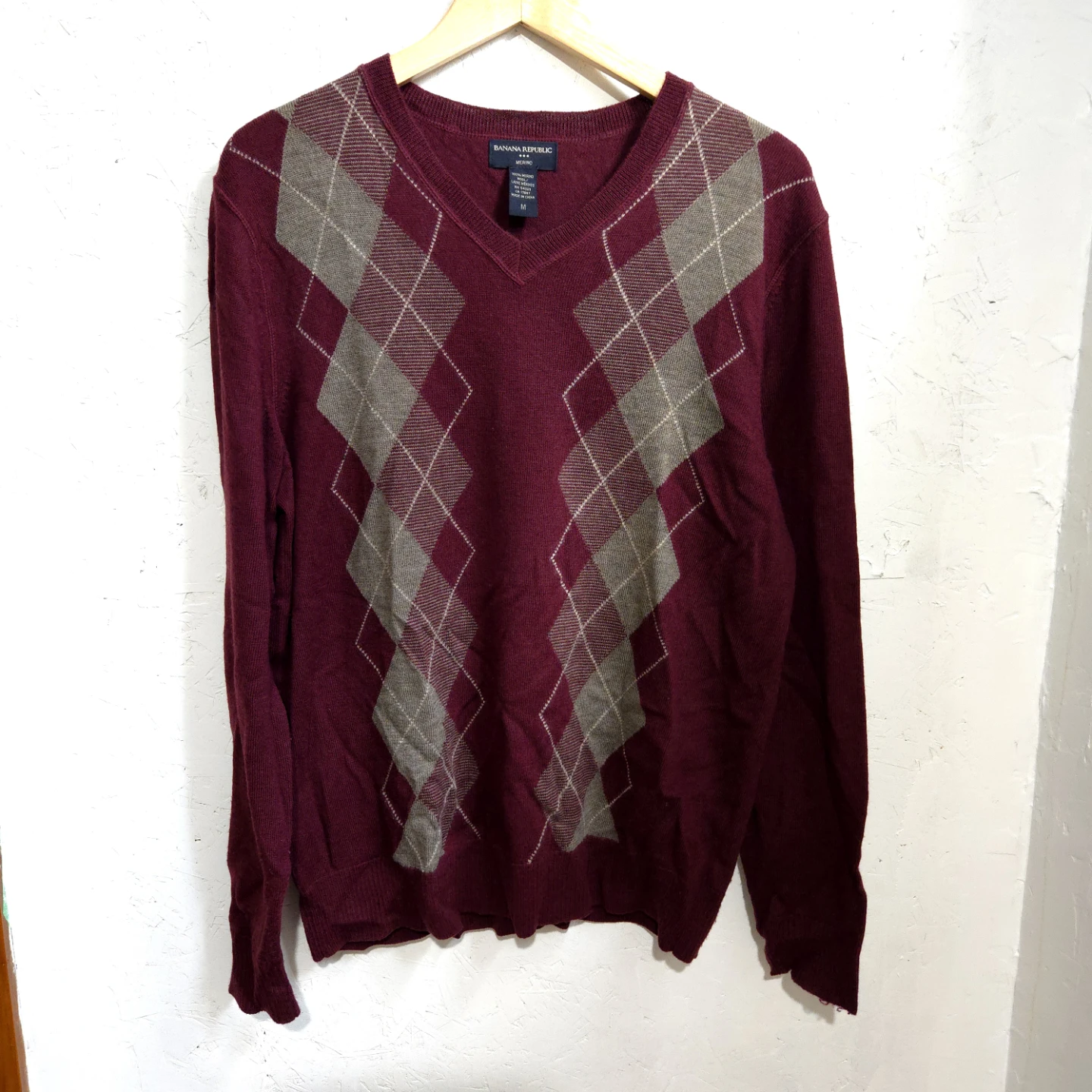 Banana Republic Merino Wool Argyle Sweater