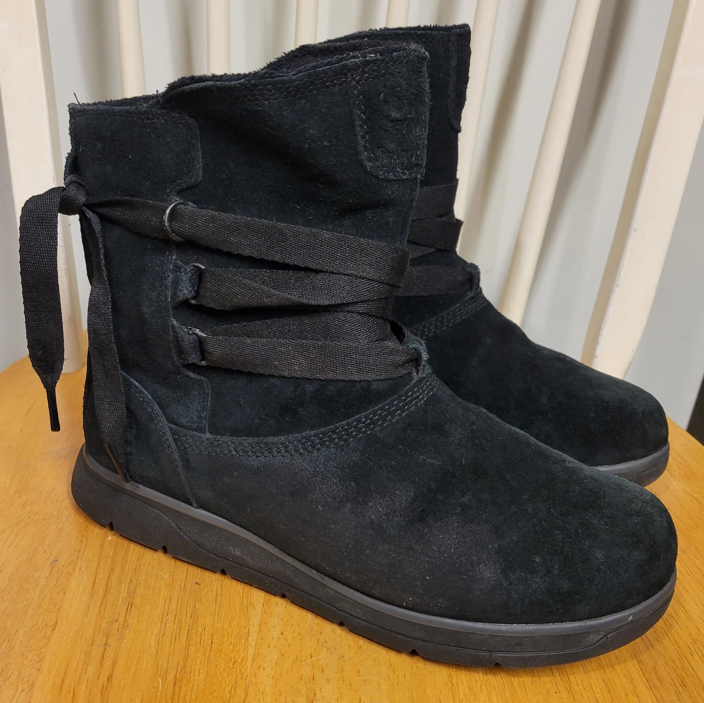 Timberland Leighland Pull-On Black Women Suede Boots Sz 8 - photo 2
