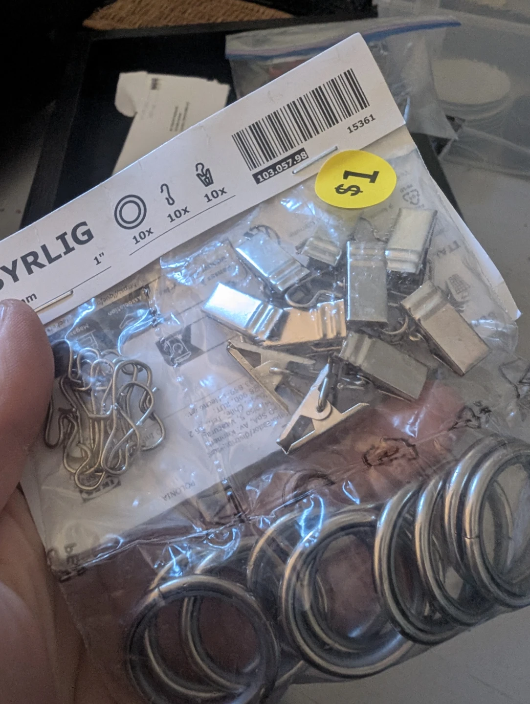IKEA DITTE fabric and SYRLIG curtain rings - photo 3