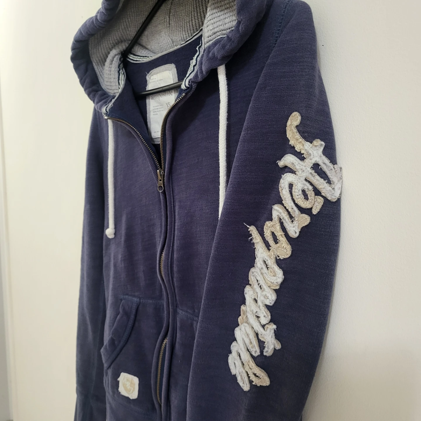 ​Aeropostale Navy Vintage Full-Zip Hoodie (Size XS)