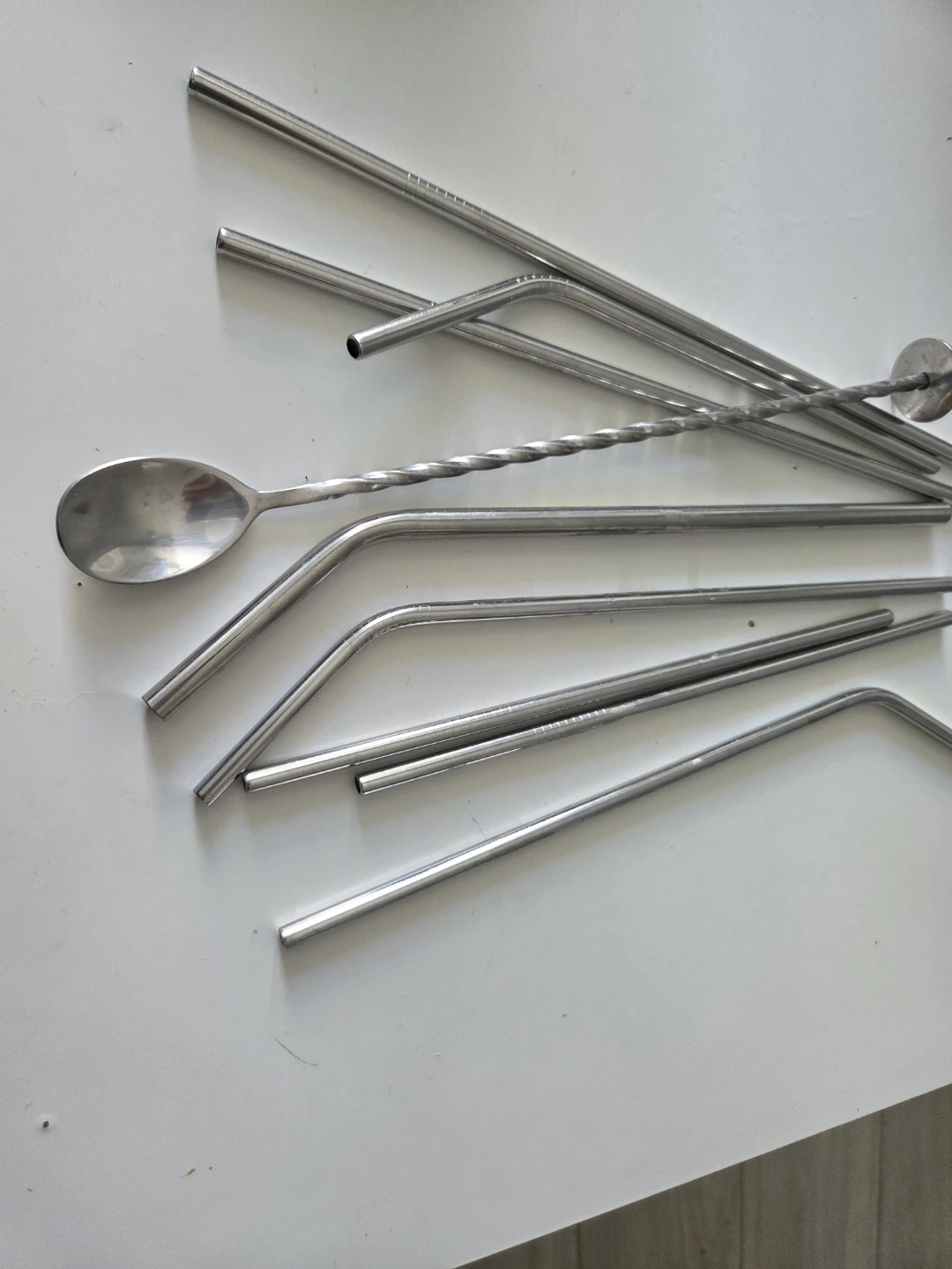 Set of 7 Stainless Steel Straws and Stirring Spoon - photo 4
