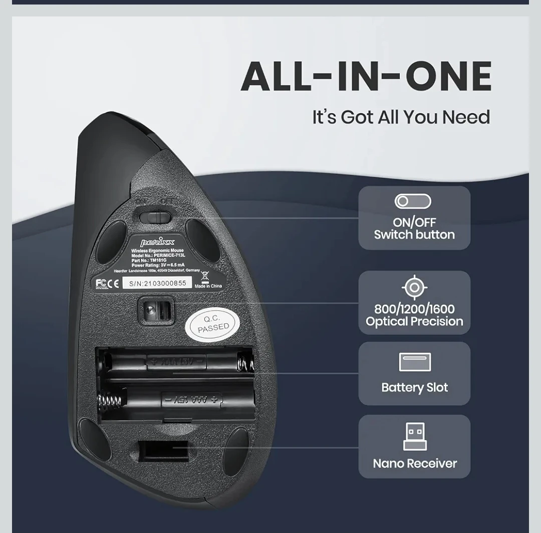 Ergonomic Mouse LEFT handed Wireless Silent mouse - photo 3