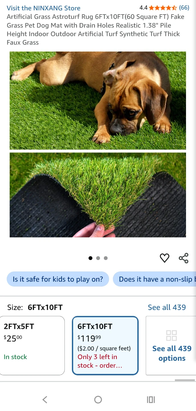 NINXANG Artificial Grass Astroturf Rug 6FTx10FT(60 Square FT)