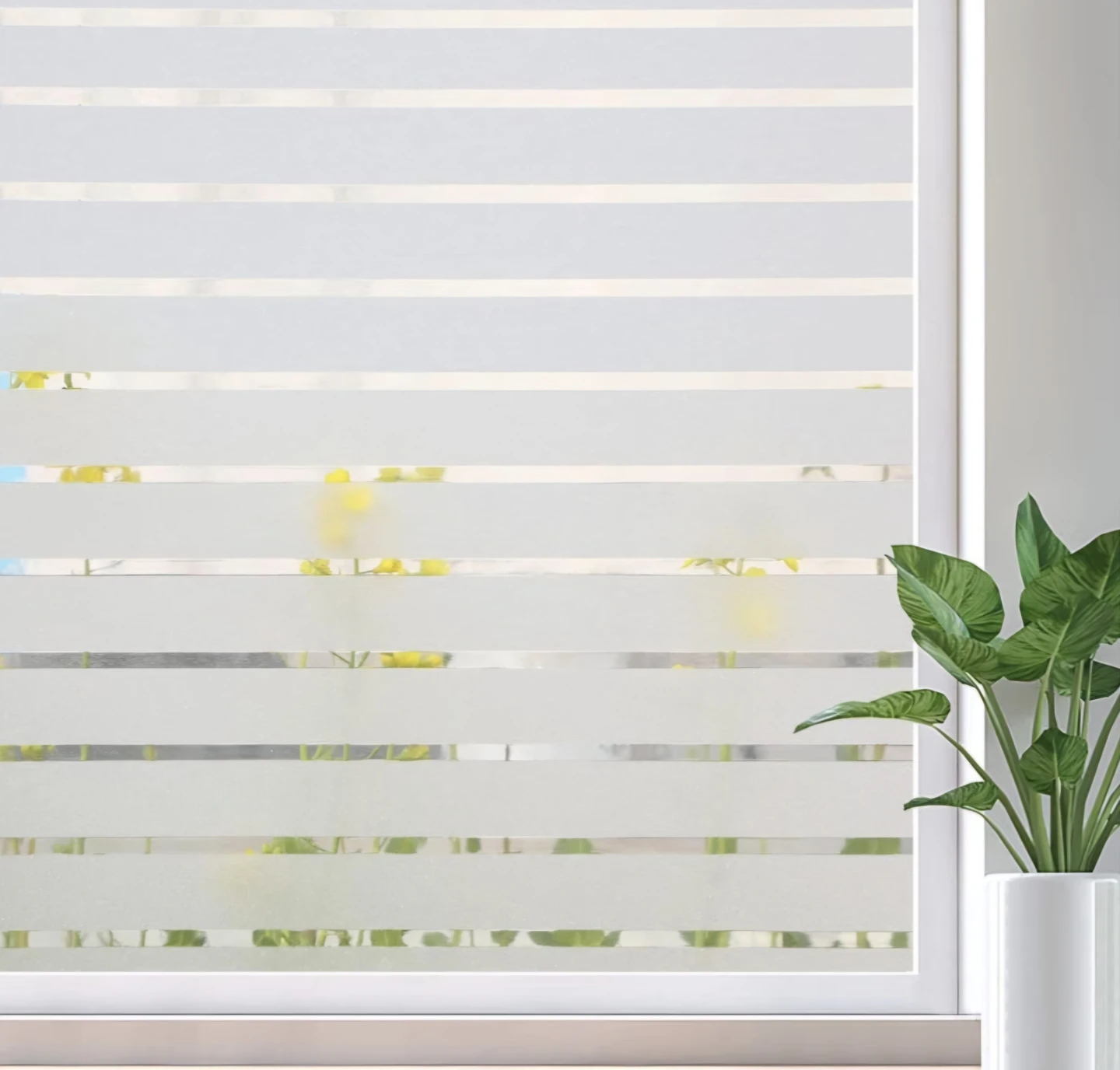 Privacy Window Film Frosted Striped Static Cling 60x200cm