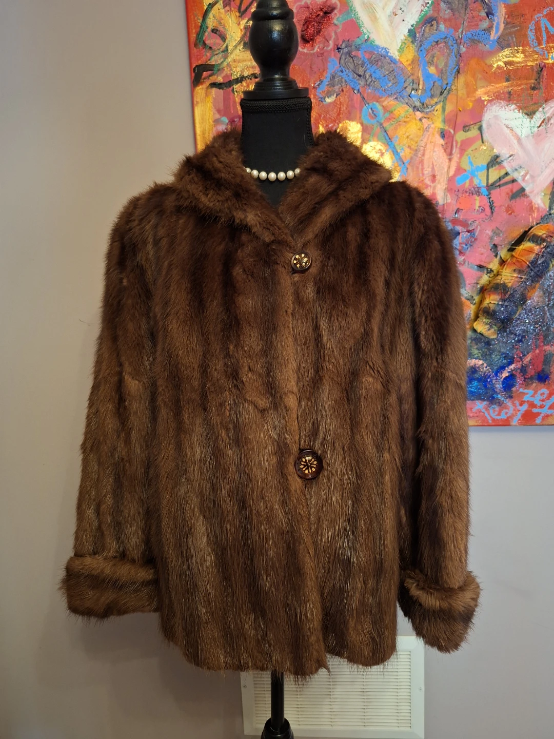 Vintage Dawes Fur Co. Toronto Mink Fur Jacket Short Coat