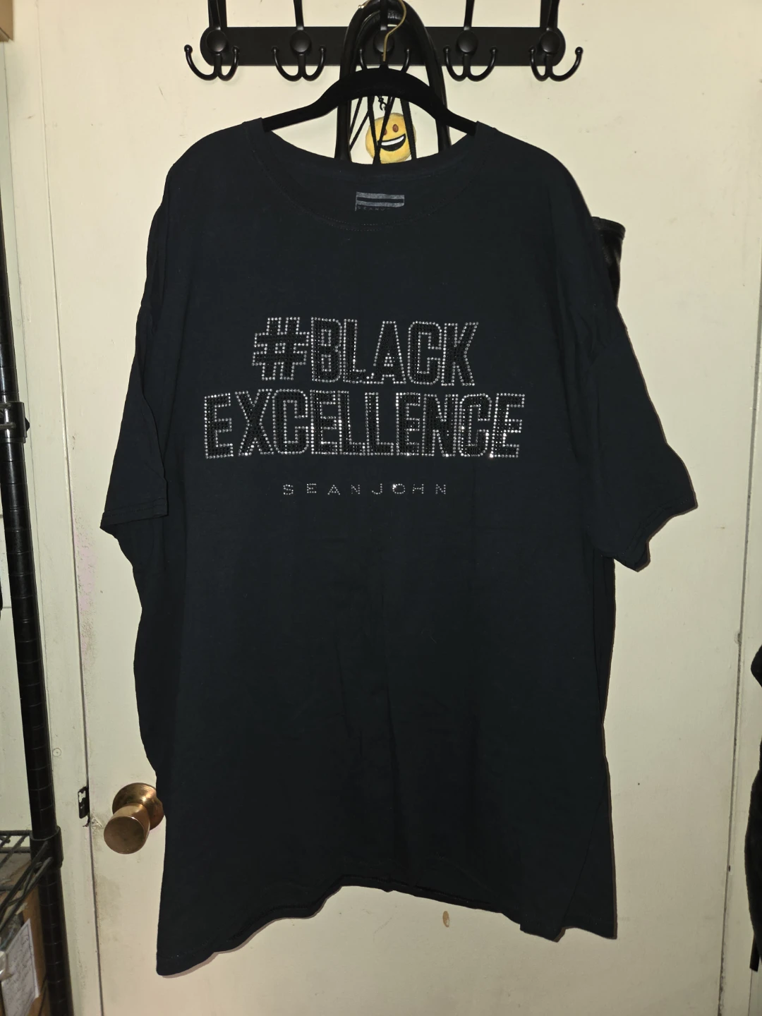 Sean John '#Black Excellence' Studded Shirt in a Men's 4XB