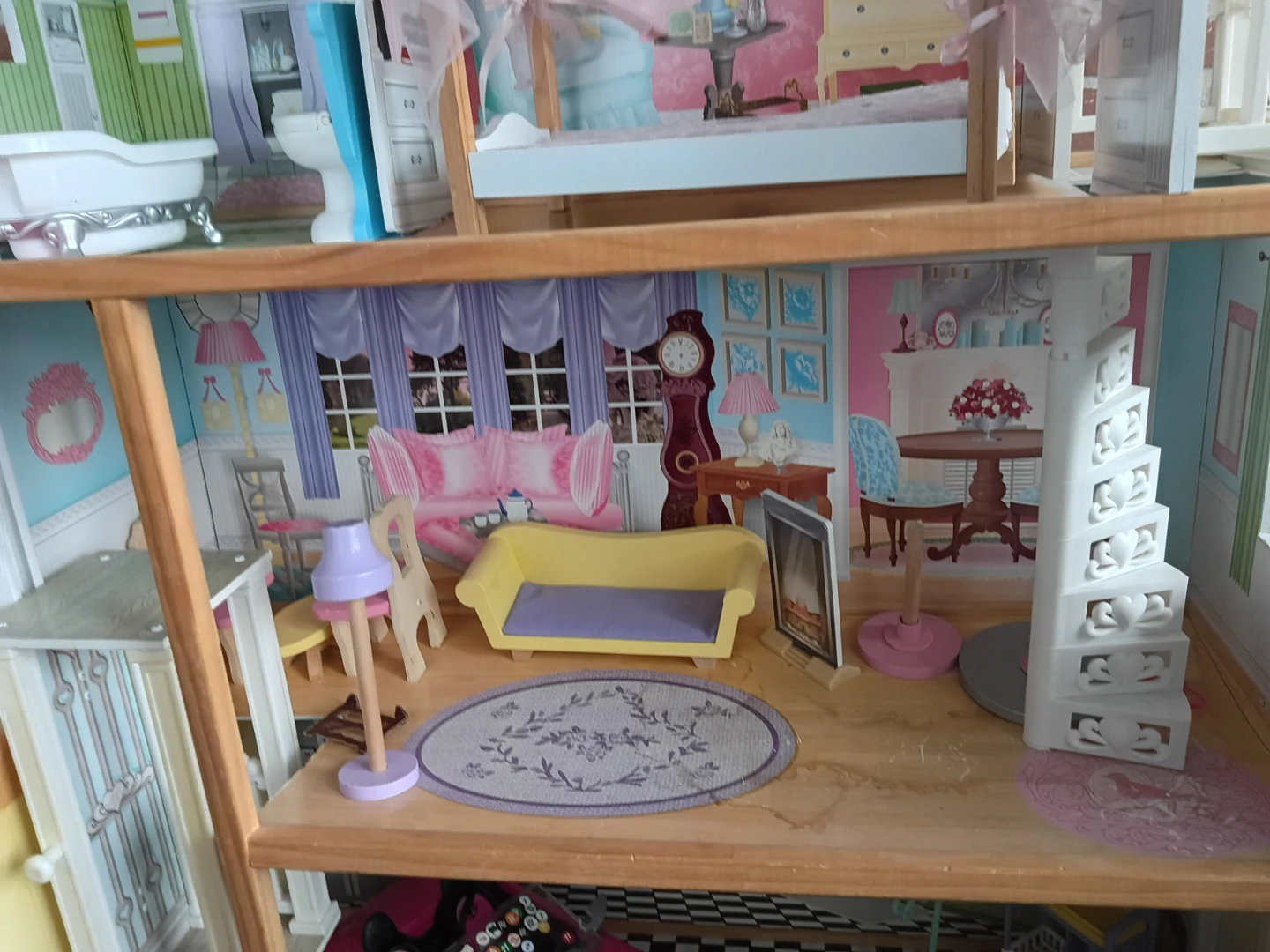 KidKraft Wooden Dollhouse with Furniture and Toy Car - photo 3