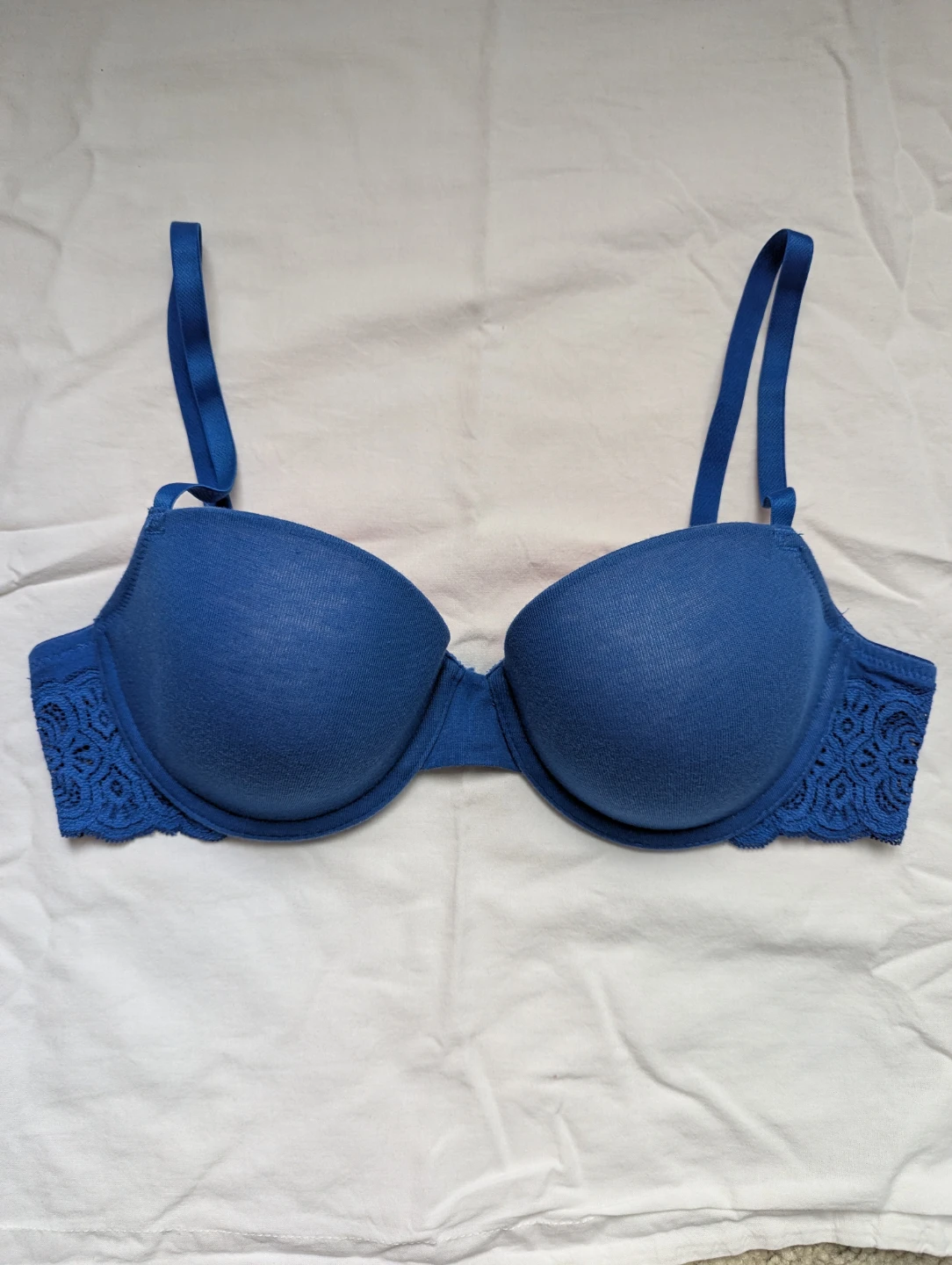 La Senza Remix Light Lined Demi Bra size 34C blue