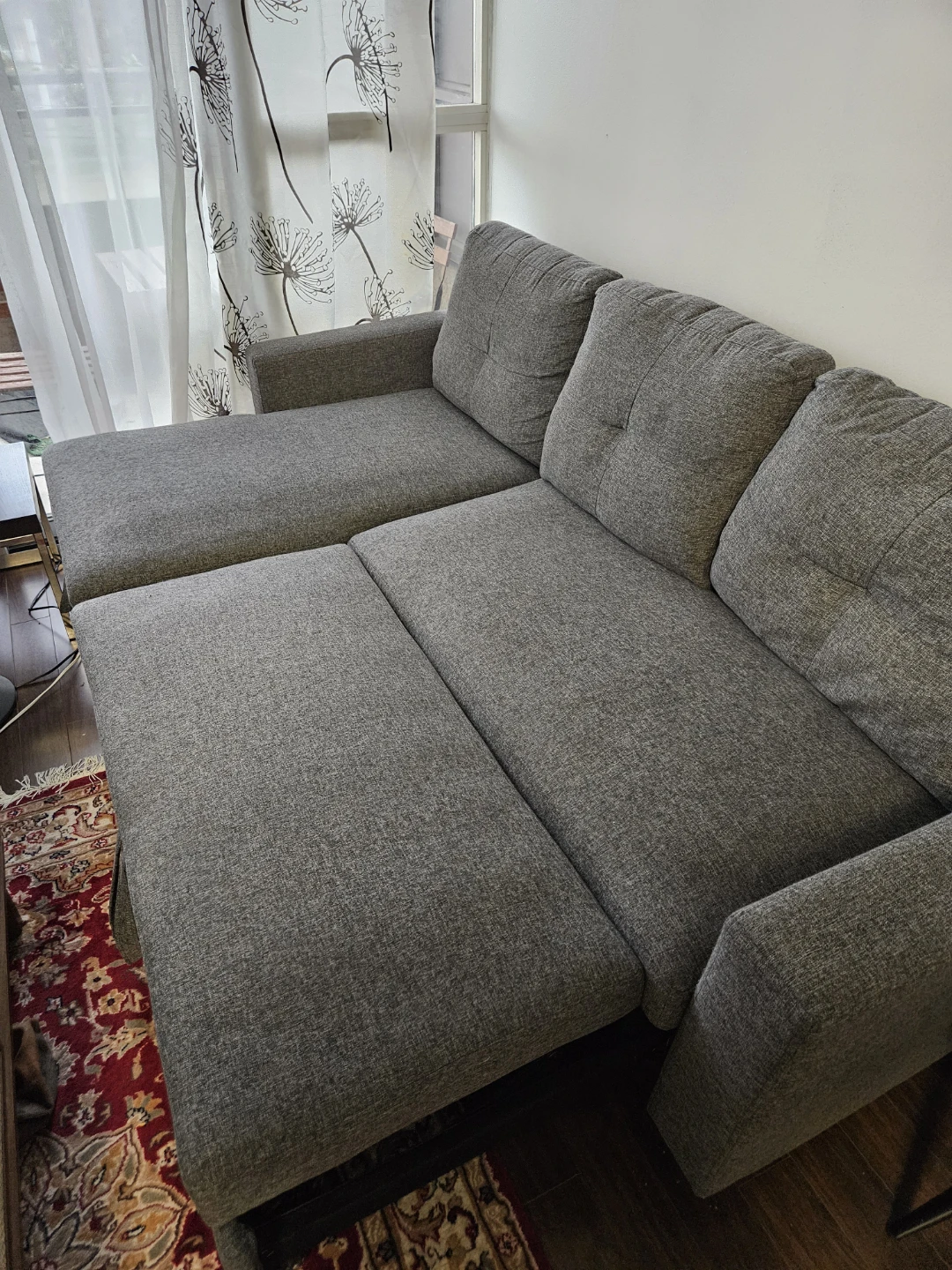 Grey Sectional Sofa with Storage and Pull-out Bed - photo 4