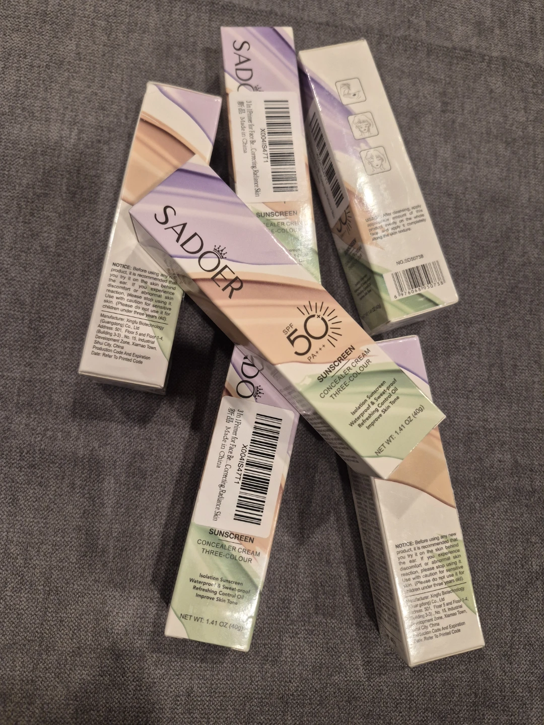 New Sadoer 50 spf concealer cream, $5 each