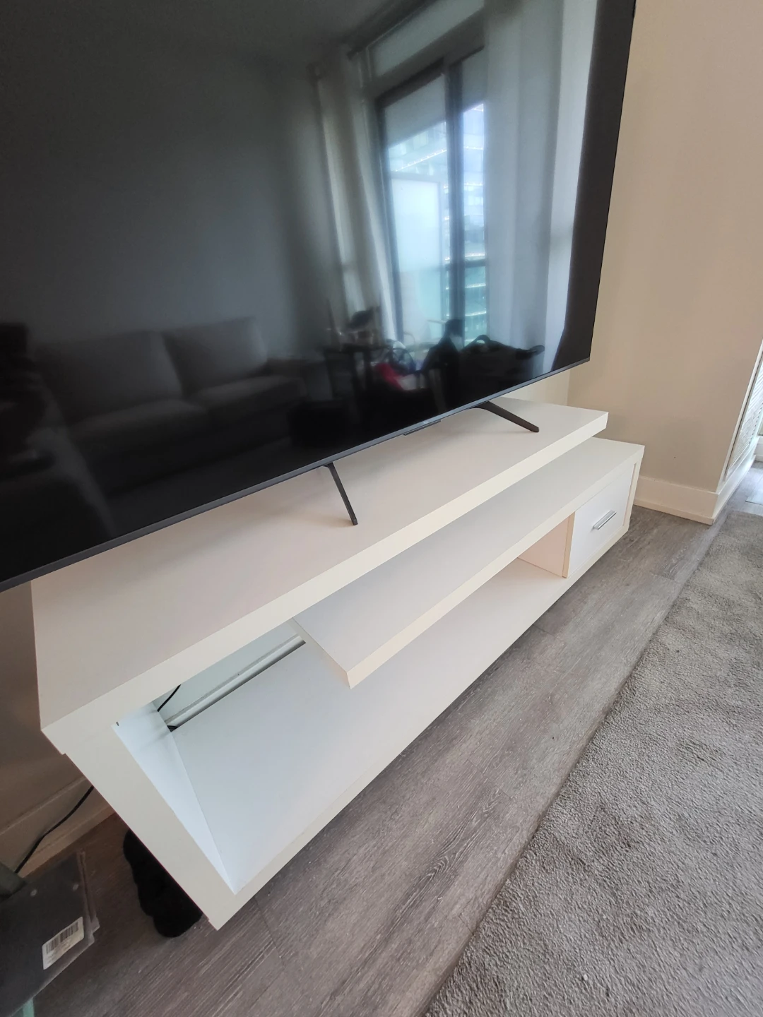 Modern White TV Stand - $170 or Best Offer - photo 2