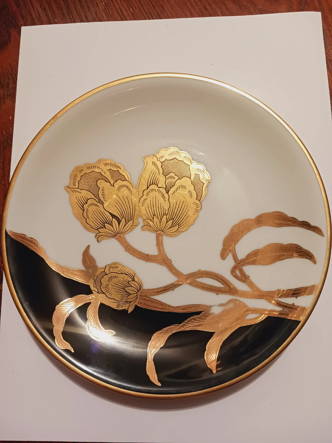 22K Gold Handpainted Bavarian German Decorative Plate - photo 2