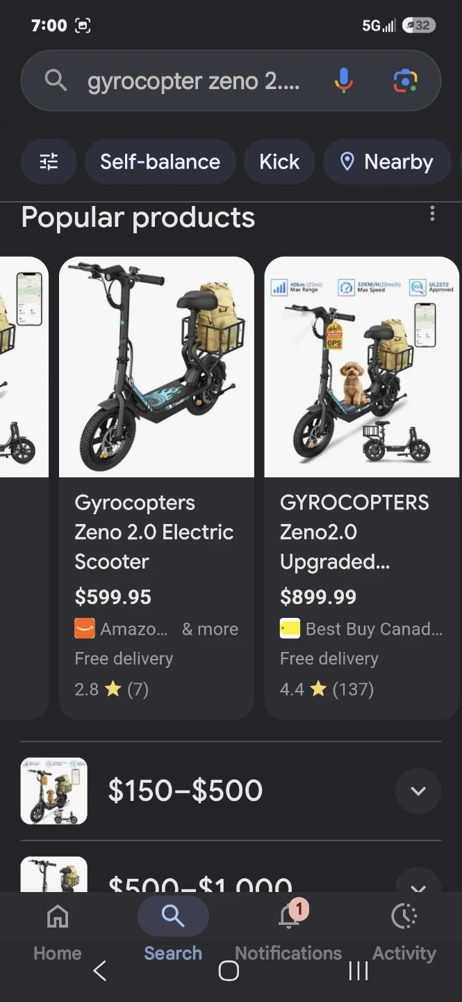 Gyrocopters 40km range Zeno 2.0 Electric Scooter - photo 3