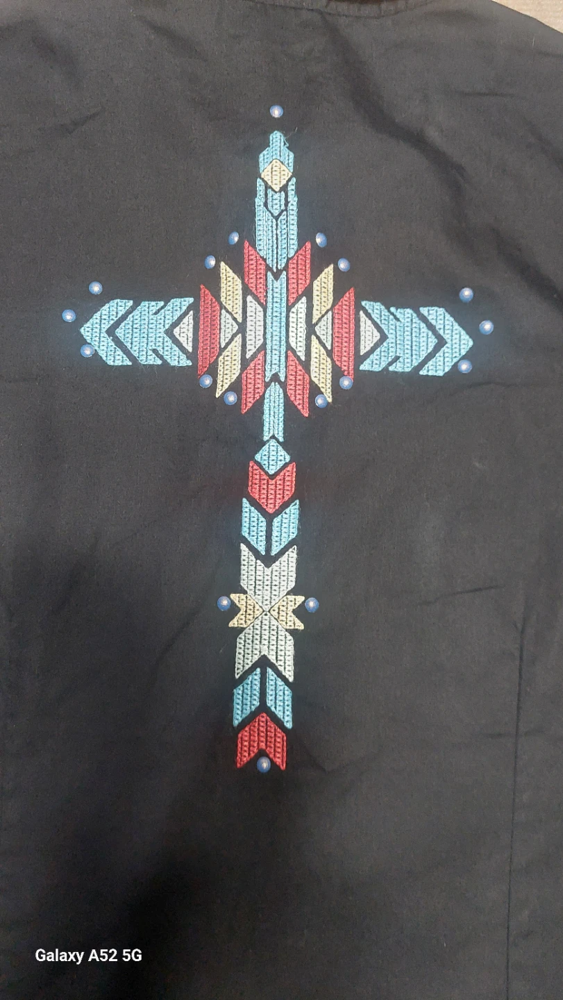 Wrangler Black Western Shirt with Embroidered Cross - photo 5
