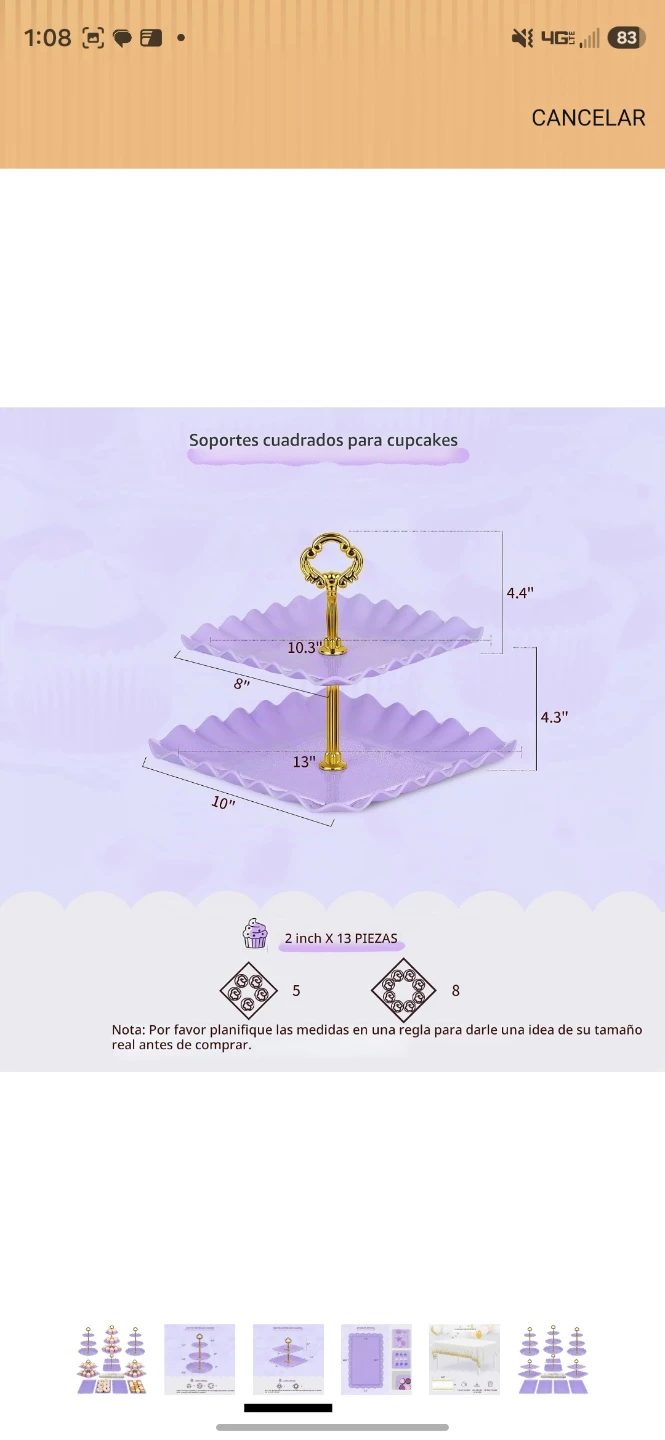 NWK 11-Piece Purple Cupcake Stand and Tray Set - photo 4
