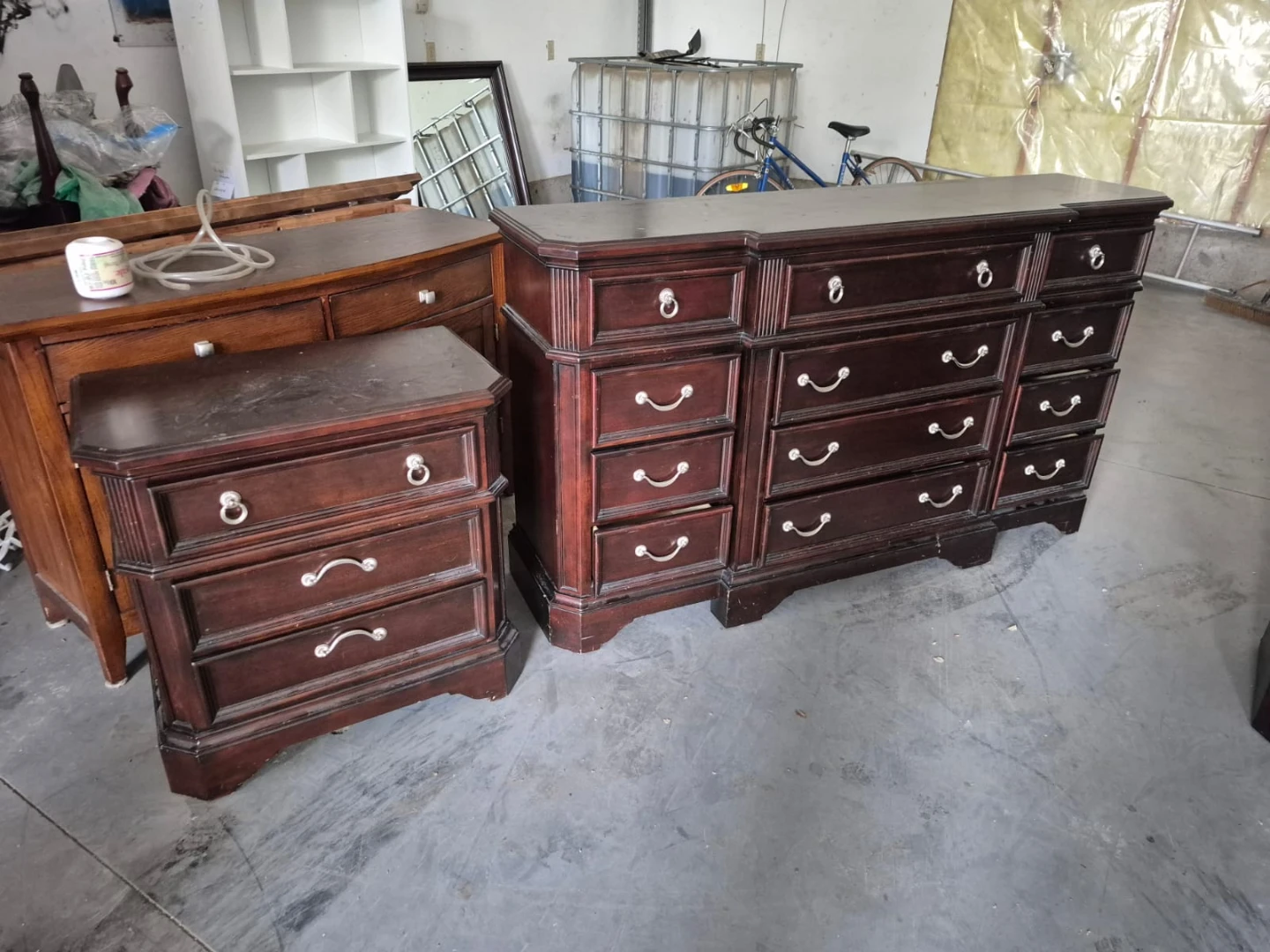 Dark Wood Bedroom Dresser and Nightstand Set