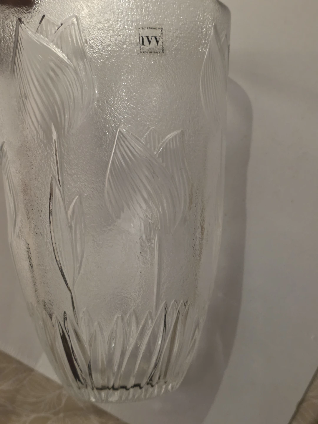 IVV Italy Frosted Glass Tulip Vase
