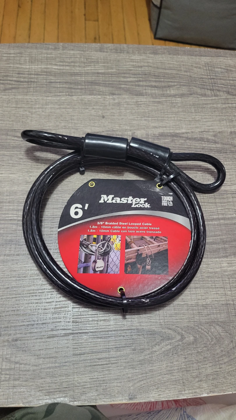 Master Lock 6 ft. Braided Steel Looped Cable
