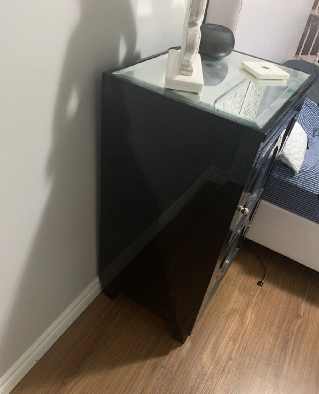 Black Mirrored Accent Cabinet - photo 2