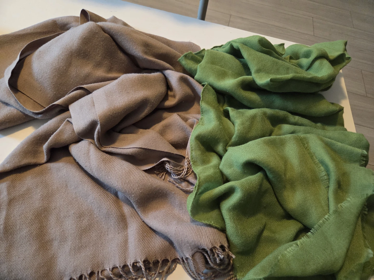 Two Scarves - Green and Taupe - photo 3