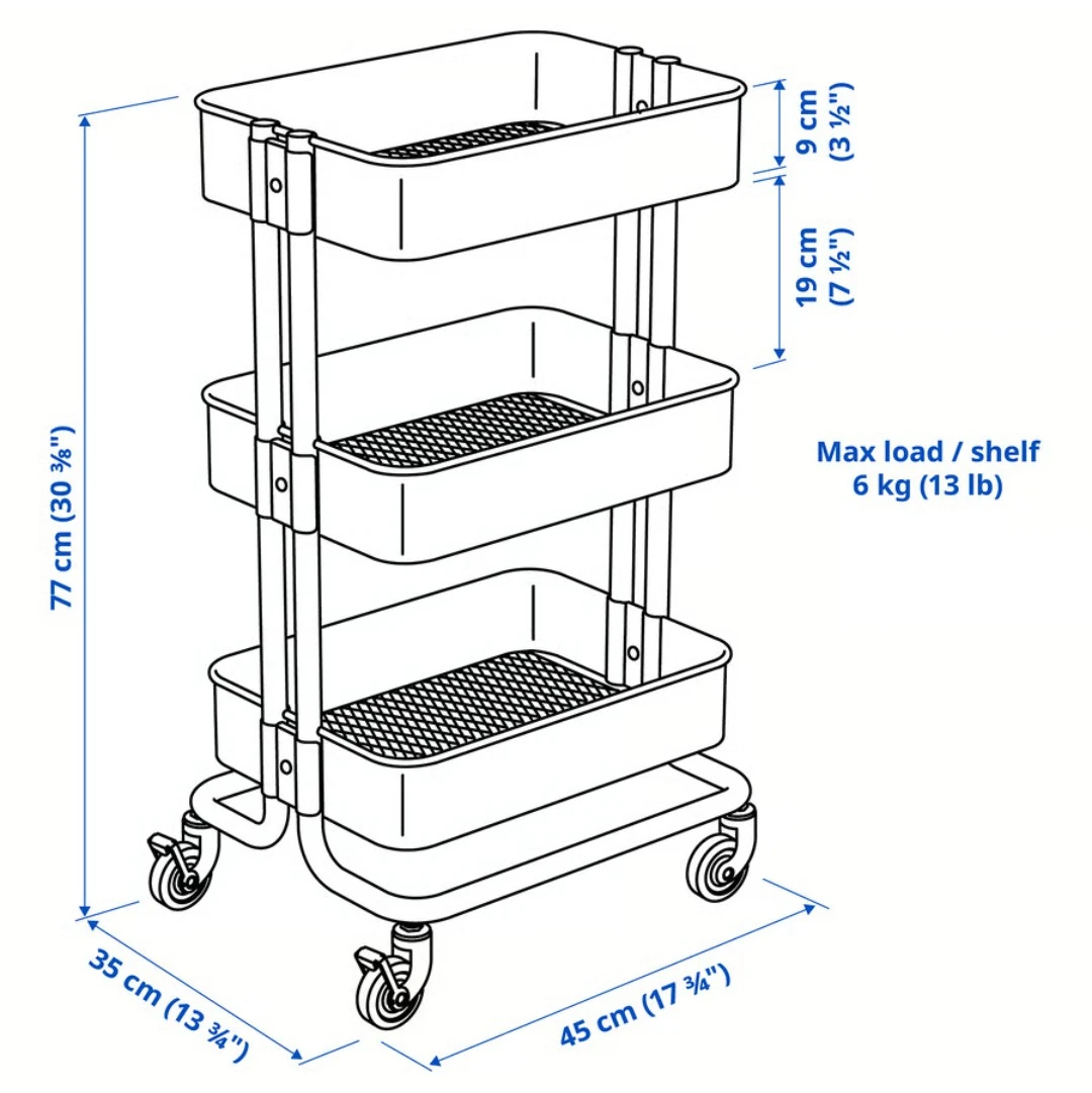 IKEA RÅSKOG Utility Cart, White - photo 2