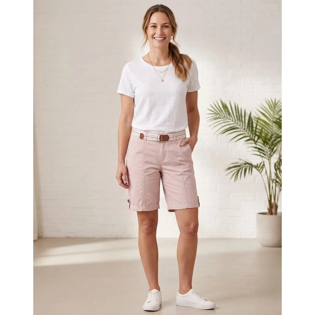 Simon Chang Pink Shorts with Belt