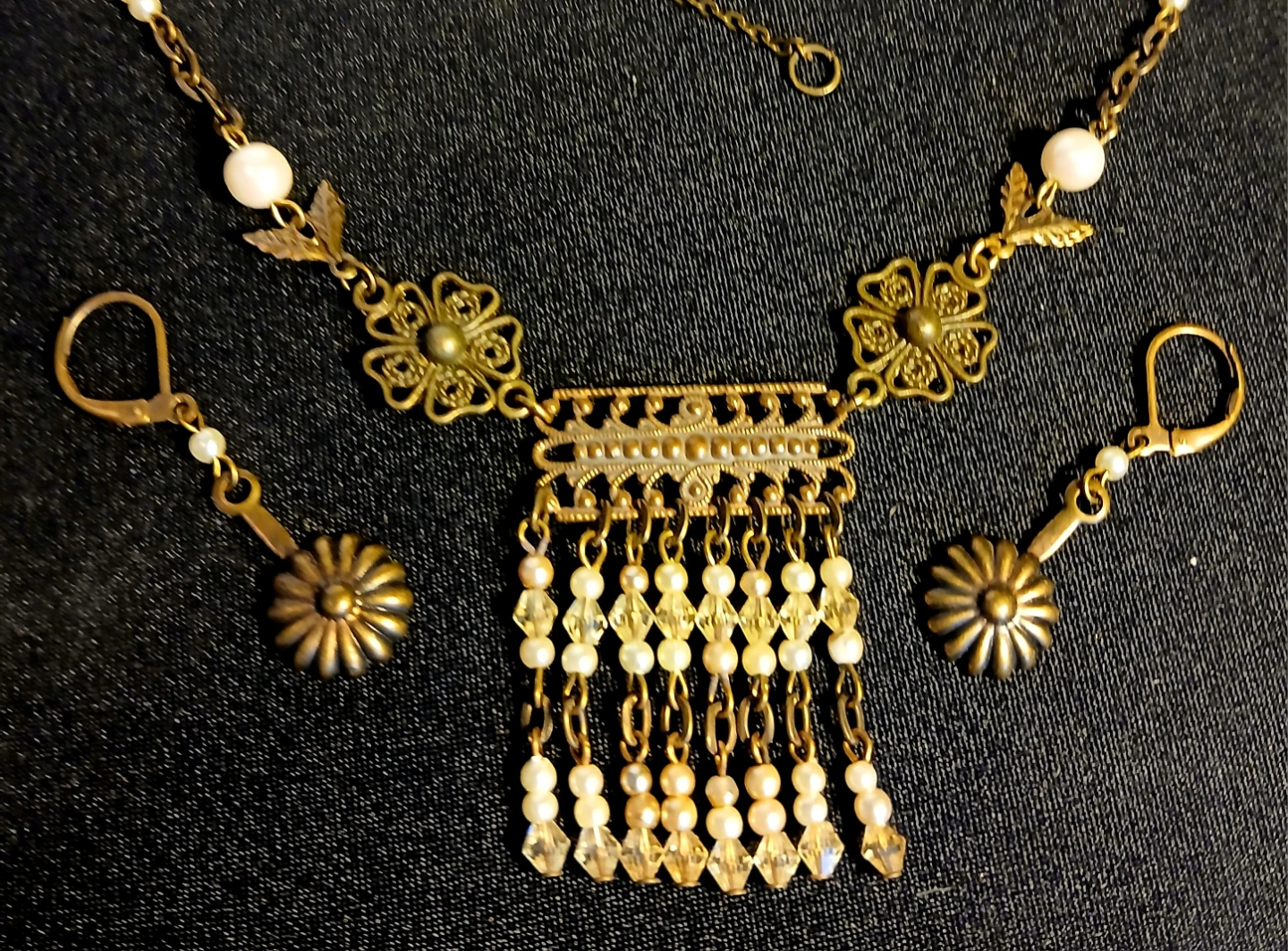 Vintage style necklace and earring set - photo 3