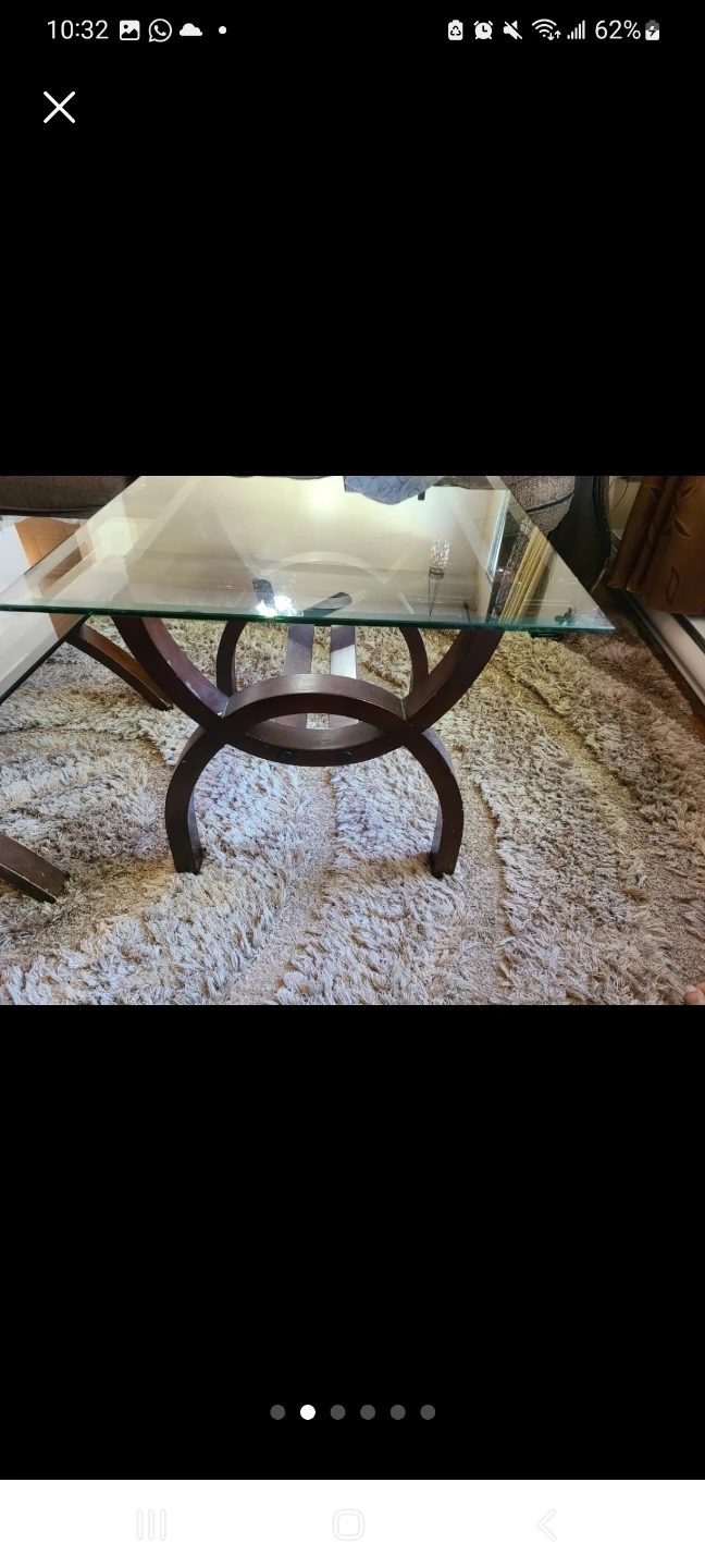 Glass top coffee and end table set - photo 4